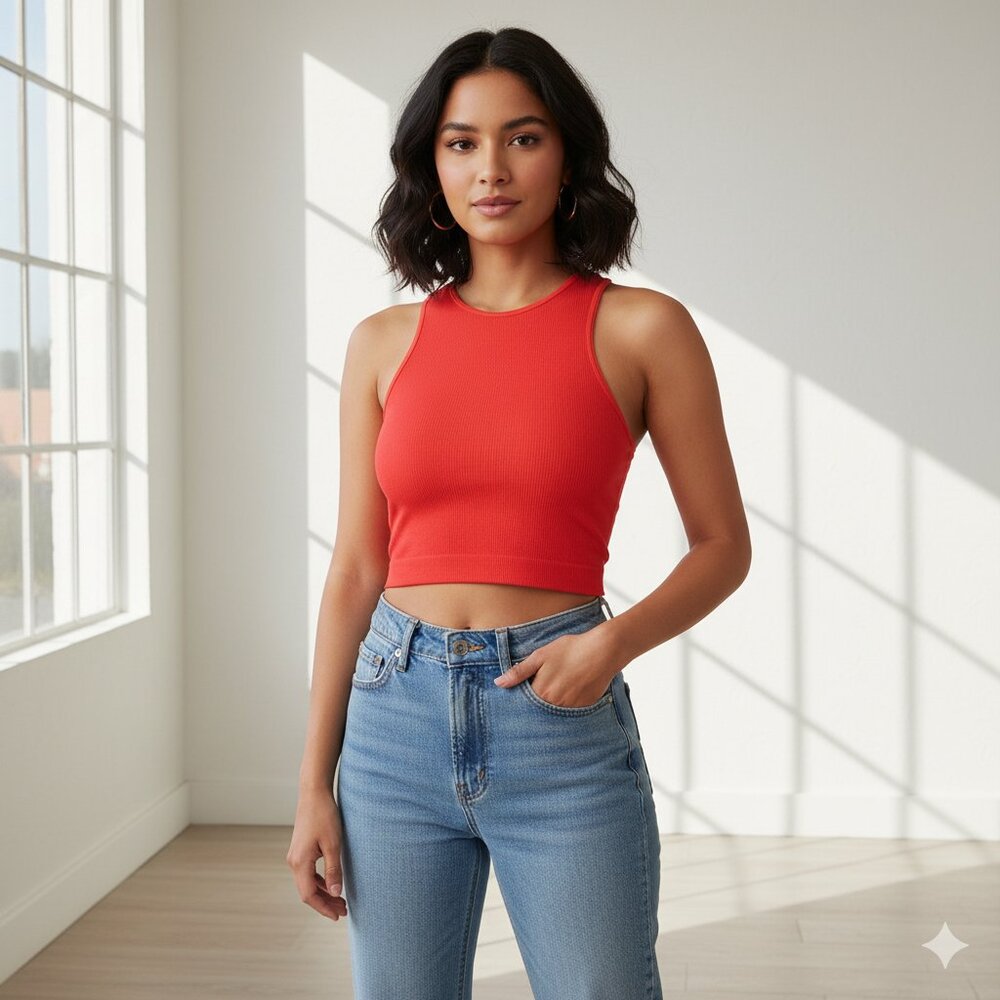NWT Wild Fable Women’s Red Racerback Cropped Tank Top Size XS